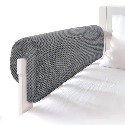 Smashier Toddlers' Bed Rail Bumpers Protector, Children's Bed Guardrail Padding, Soft Cushioned Barrier, Increased Height, Easy to Install, Washable Cover, Fits Floor, Bunk & Loft, 2.3 Ft, Gray