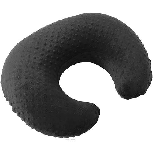 Aullar Pillowcase for Nursing Pillow and Positioner for Breastfeeding and Bottle Feeding, Propping Baby, Tummy Time, Baby Sitting Support, Awake-Time Support, Pillow Cover Only (Black)