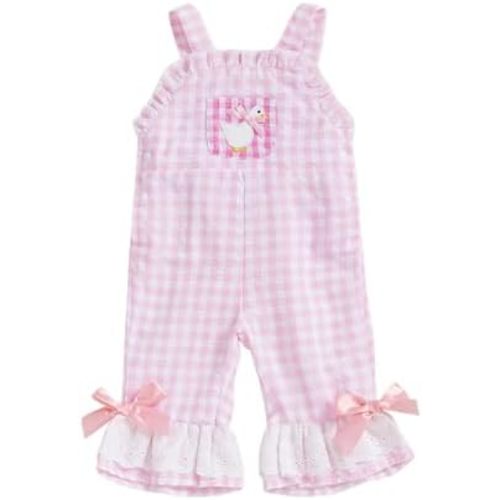 Toddler Baby Girl Bell Bottoms Jumpsuit Silly Goose Romper Overalls Plaid Suspender Flare Pants Farm Goose Outfit