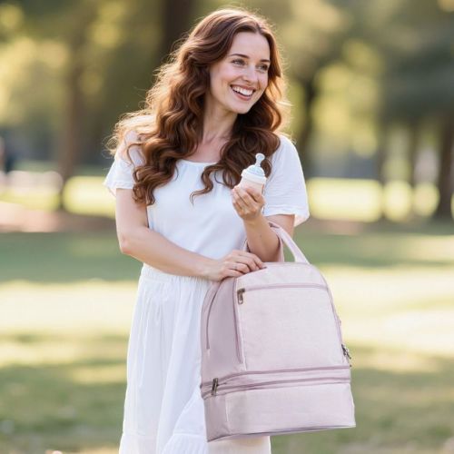 Breast Pump Backpack with Insulated Storage for Milk & Ice Packs, Fits Specific Pumps & Multiple Bottles