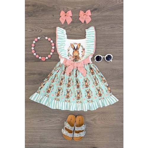Peter Cottontail Mint Ruffle Dress