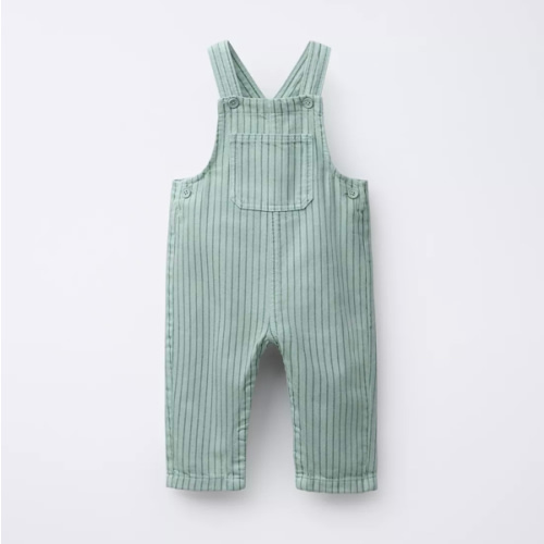 STRIPED TWILL OVERALLS - Sea green | ZARA United States