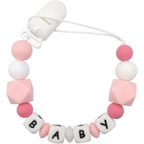 Customizable Pacifier Clip Personalized Name (Pink)
