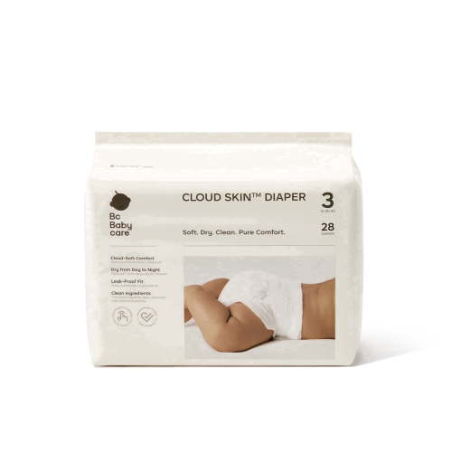 Bc Babycare CLOUD SKIN™ Diaper Max Absorbency Leak-Proof & Hypoallergenic for Sensitive Skin - Size 3 - 28ct
