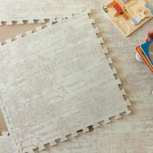 Baby Play Mat for Floor - Sandstone (6x6ft) - Premium EVA Foam Play Mat for Babies & Toddlers (Ages 0-5+) Non-Toxic Playmat for Tummy Time, Crawling & Playroom - Stylish & Comfortable
