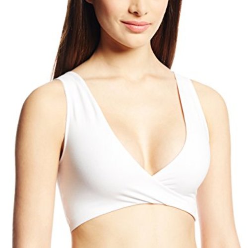 Lamaze Maternity Cotton Spandex Sleep Bra for Nursing and Maternity - 1 - White - Large