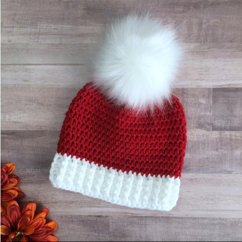 Crochet Baby Santa Hat - Toddler Beanie, Christmas Baby Hat, New Baby Christmas Hat, My 1st Christmas Hat, Christmas Photo Prop