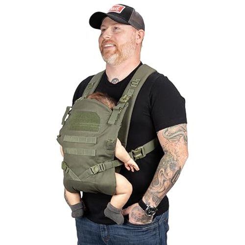 Tactical Baby Gear Tactical Baby Carrier for Dads – Ergonomic, Hip Healthy & Comfortable for Infants and Toddlers (8–33 lbs) (Ranger Green)
