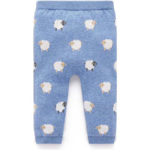 On The Farm Leggings Sheep Jacquard - Purebaby Pants | Maisonette Sz 6-12