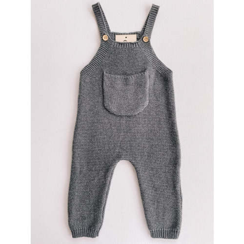 knit pocket overalls - charcoal