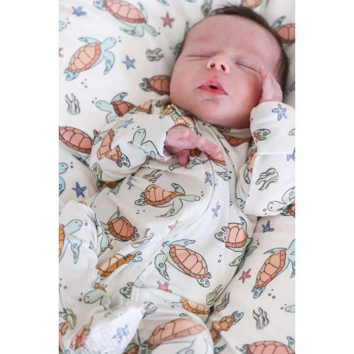 Zipper Footie in Turtley Rad | Caden Lane