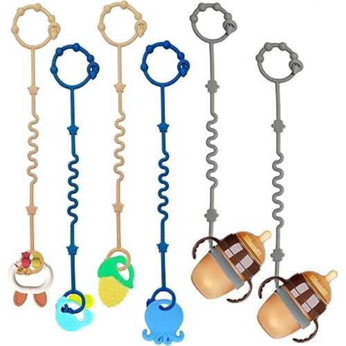 Toy Straps for Baby,RTMOK Silicone Setpacifier Clip,Applies to Car Seat Toy,Teether Toy,High Chair,Stroller Accessories,Baby Toy Clips,Cribs,Rocking Chair