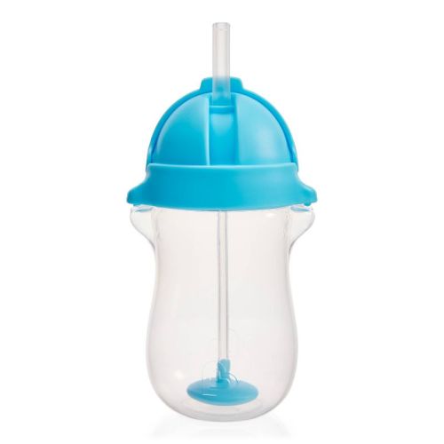 Munchkin 10oz Plastic Any Angle Click Lock Weighted Straw Cup - Blue
