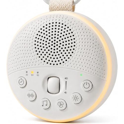 White Noise Machine for Baby & Adults with 21 Relaxing Sounds & Adjustable Night Light, Rechargeable & Portable Sleep Aid for Home & Travel