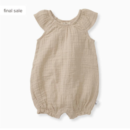 Dotted Muslin Organic Baby Girl Bubble Romper