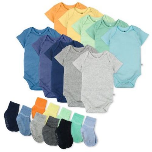 Honest Baby 20-Pack Organic Cotton Short Sleeve Bodysuit & Sock Bundle