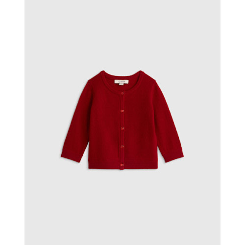 Mongolian Cashmere Cardigan - Baby in Varsity Red