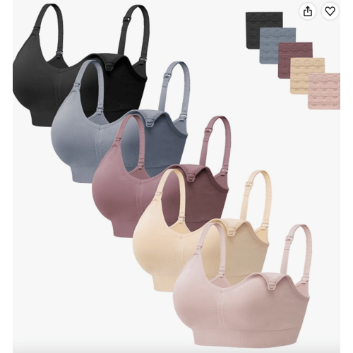 HBselect Women Maternity Bras 5 Pack Nursing Bras for Breastfeeding