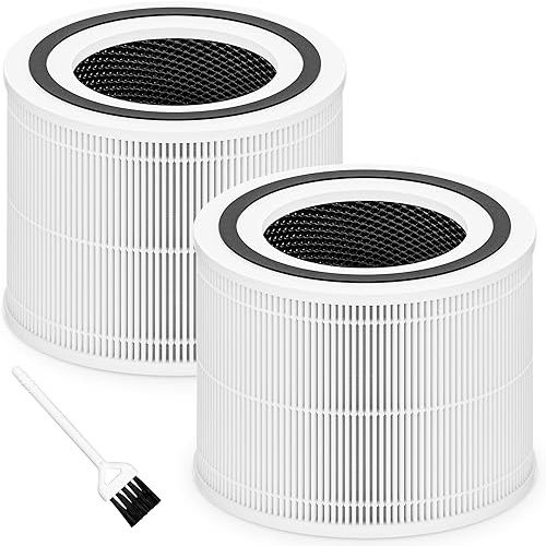 Core 300 Replacement Filter for LEVOIT Core 300 Core 300S Core 300-P Core 300S-P Air Purifier, 3-in-1 High Efficiency and Activated Carbon, Compared to Part # Core 300-RF, 2 Pack, White