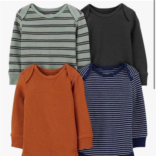 Simple Joys by Carter's Baby 4-pack Soft Thermal Long Sleeve Bodysuits