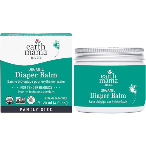 Earth Mama Organic Economy Size Diaper Balm | Diaper Cream for Baby | EWG Verified, Petroleum & Artificial Fragrance-Free with Calendula for Sensitive Skin, 4-Fluid Ounce