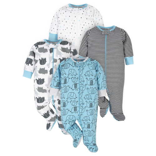 Onesies Brand Baby Boy Sleep 'n Plays Footed Pajamas, 4-Pack (Newborn - 6/9M)