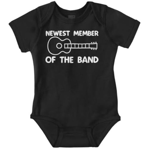 Brisco Brands Cutest Lil Rockstar Music Lover ABCD Baby Romper Boys or Girls