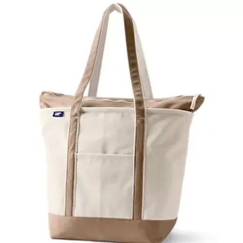 Medium 5 Pocket Open Top Canvas Tote Bag | Lands' End