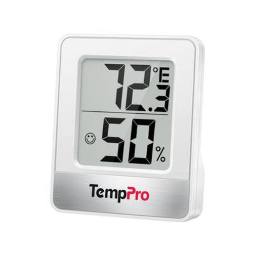 TempPro - TP-49W Digital Indoor Thermometer Hygrometer – Temperature & Humidity Monitor for Rooms - White