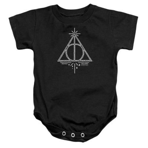 Baby Harry Potter Deathly Hallows Line Art Infant Bodysuit, Black, 12 Months
