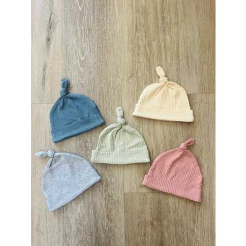 Organic Ribbed Baby Hat, 0-3 months, 95 cotton 5 spandex, New Baby Gift, Gender Neutral, Color buttercream