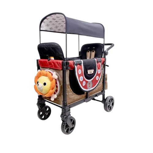 WONDERFOLD W4 Elite Pro Limited Edition ONE PIECE Thousand Sunny Stroller Wagon 4 Seater - Collapsible Wagon Stroller with Seats w/ 5-Point Harnesses, Easy Access Zipper Door, and Removable Sun Canopy