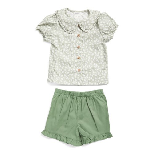 Infant Girls 2pc Floral Poplin Shirt And Ruffled Shorts Set | Baby | Marshalls