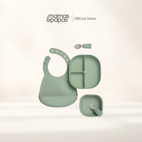 Mamas and Papas First Mealtime Silicone Set - Kiwi