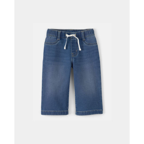 Baby Girl Drawstring Wide-Leg Jeans - Dark Wash - OshKosh B'gosh | Carter's