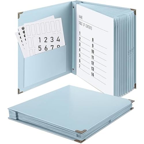 Marspark Important Document Organizer with Labels, Expanding File Folder, Family Document Organizer Binder for Important Papers, Birth Certificates, Letters, Photos, Passports, Life Book(Blue)