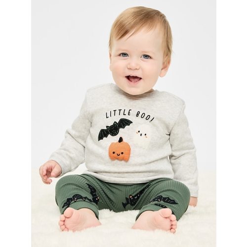 Long-Sleeve Graphic Sweatshirt and Pants Set for Baby