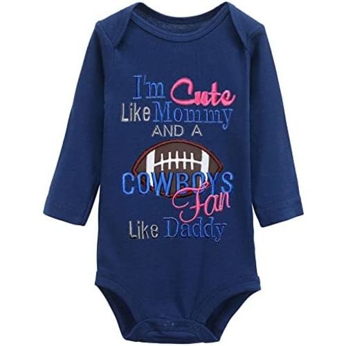 I'm Cute Like Mommy and A Cowboys Fan Like Daddy Unisex Baby Romper Jumpsuit