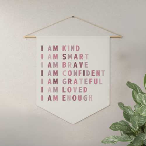 Affirmations for Kids Nursery Banner / Mauve Nursery Decor / Inspirational Nursery Decor / Self Love Affirmations / Playroom Wall Decor