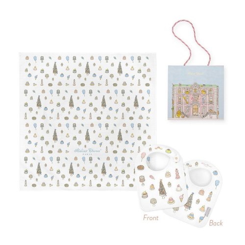 Atelier Choux Paris Sweetie Pie Organic Cotton Swaddle & Bib with Gift Box Set