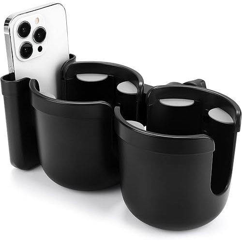 Accmor 2-in-1 Walker Cup Holder with Phone Holder, Wheelchair Cup Holder, Rollator Cup Holder, Cup Phone Holder for Walker, Wheelchair, Rollator, Mobility Scooter