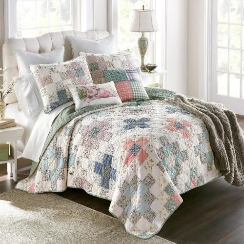 Donna Sharp April Patch 3 Piece Cotton King Quilt Set - Cracker Barrel
