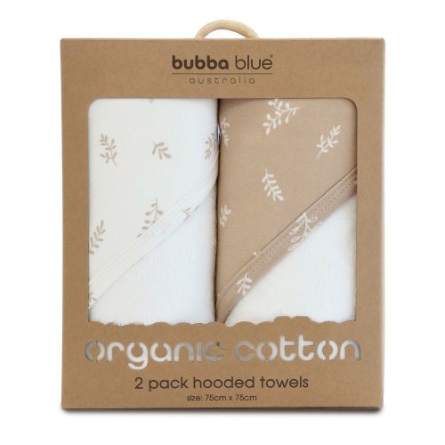 Bubba Blue Organic Hooded Towel 2 Pack Chestnut
