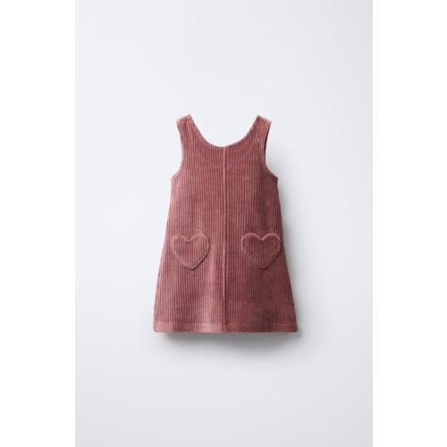 HEART POCKET PINAFORE DRESS - Pink | ZARA United States