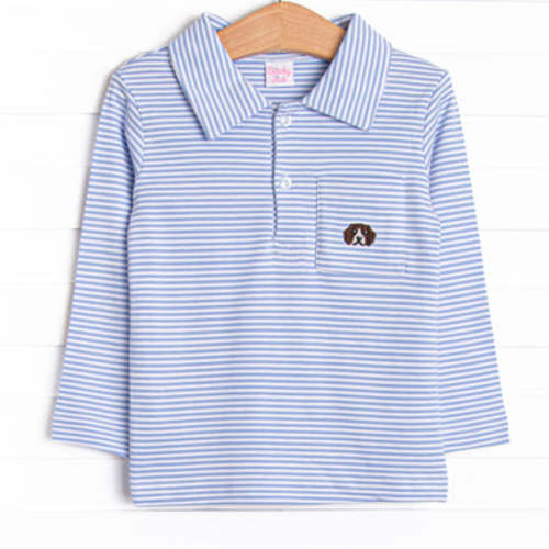 Beagle Blue Pima Embroidered Shirt, Blue – Stitchy Fish