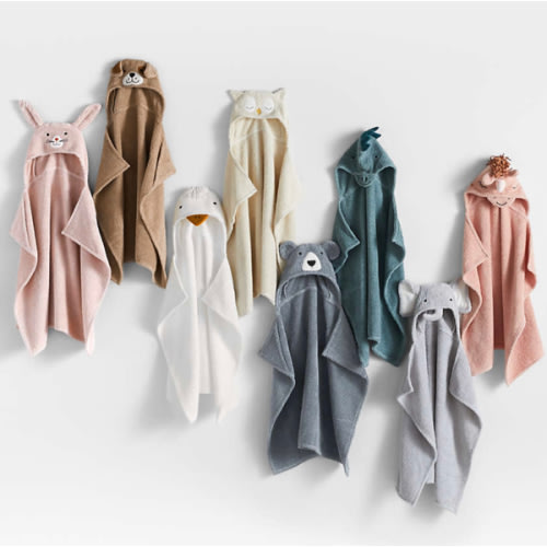Puppy Prairie Beige 100% Organic Cotton Hooded Baby Towel
