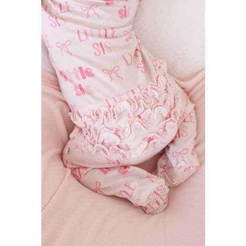 Ruffle Zipper Footie | Little Sis