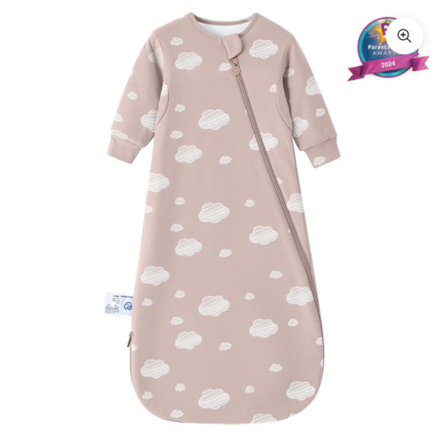 All Season Long Sleeve Sleep Sack 1.0 TOG - Organic Cotton & Camel Wool - Pink Sky