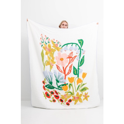 Large Garden Party Throw Blanket