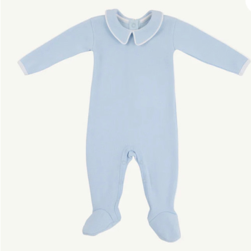 Rock Me Romper (Ribbed) - Buckhead Blue with Worth Avenue White